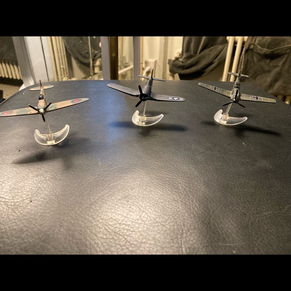 Three miniature airplanes